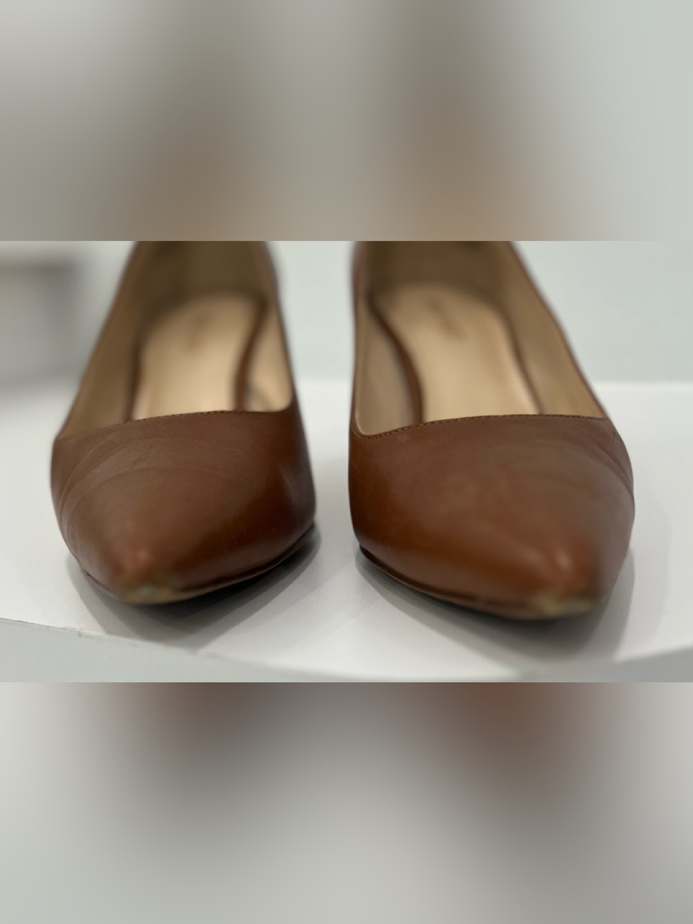 NINE WEST MARGOT Cognac Leather Pumps, Size 8.5 - Picture 2 of 7